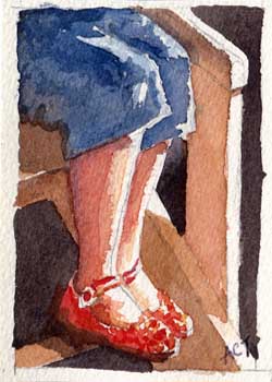 "Ruby Slippers" by Anne C. Tedeschi, Ferryville WI - Watercolor